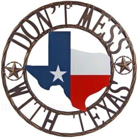 18" DON'T MESS WITH TEXAS MAP METAL WALL ART SIGN WESTERN HOME DECOR NEW #EH12076