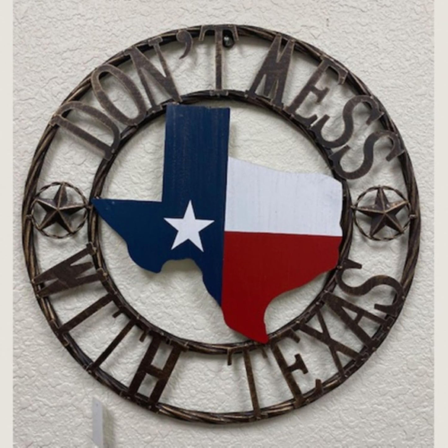 18" DON'T MESS WITH TEXAS MAP METAL WALL ART SIGN WESTERN HOME DECOR NEW #EH12076