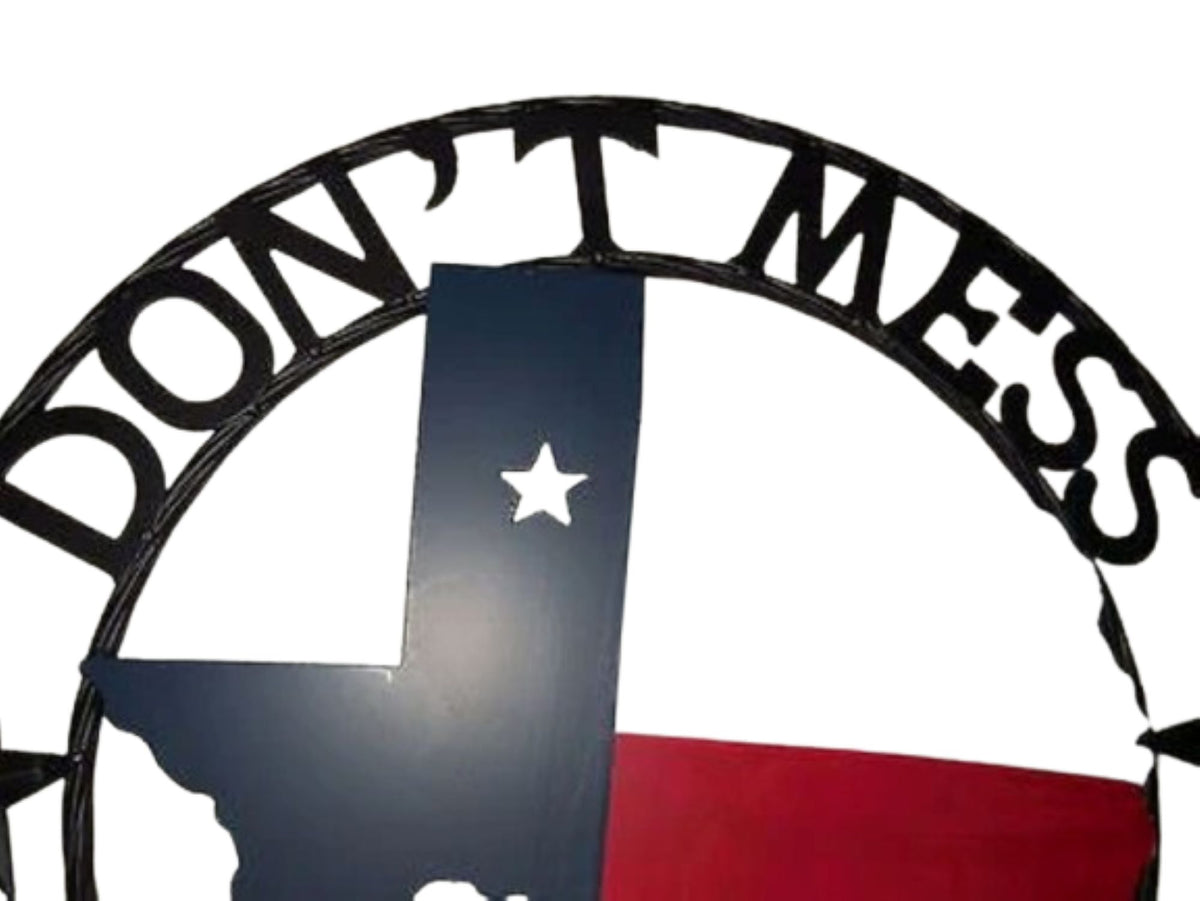 24" DON'T MESS WITH TEXAS MAP BARN METAL SIGN WALL DECOR WESTERN HOME DECOR NEW HANDMADE #EH12839