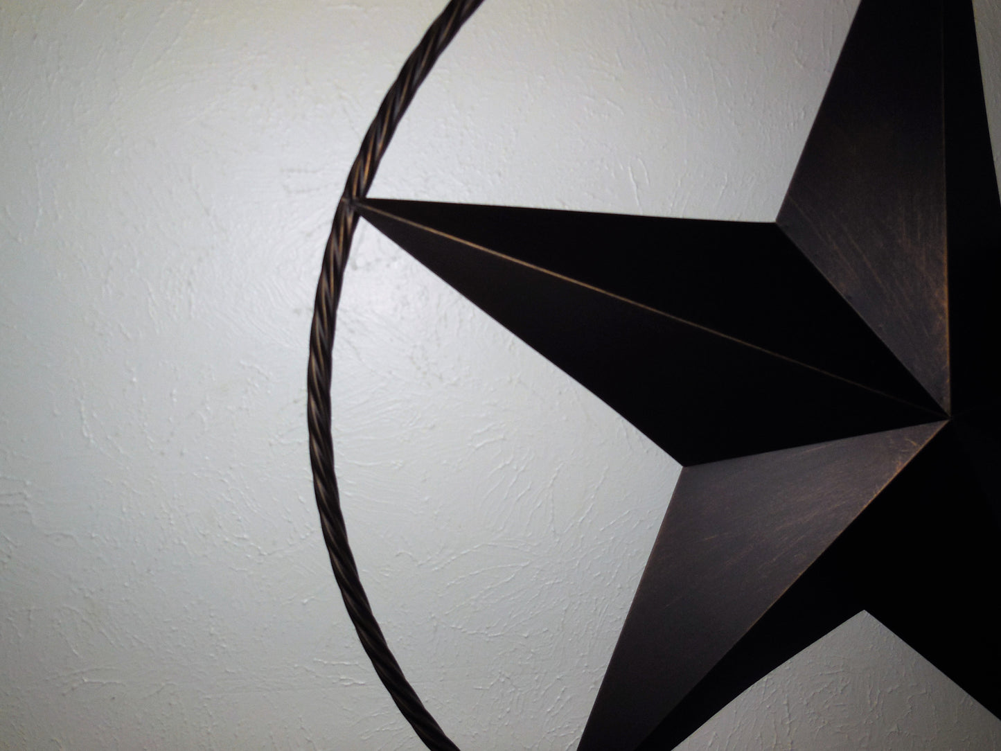 24" LONESTAR RUSTIC BRONZE COPPER BARN STAR METAL WALL ART TWISTED ROPE RING WESTERN HOME DECOR HANDMADE NEW-#EH10008