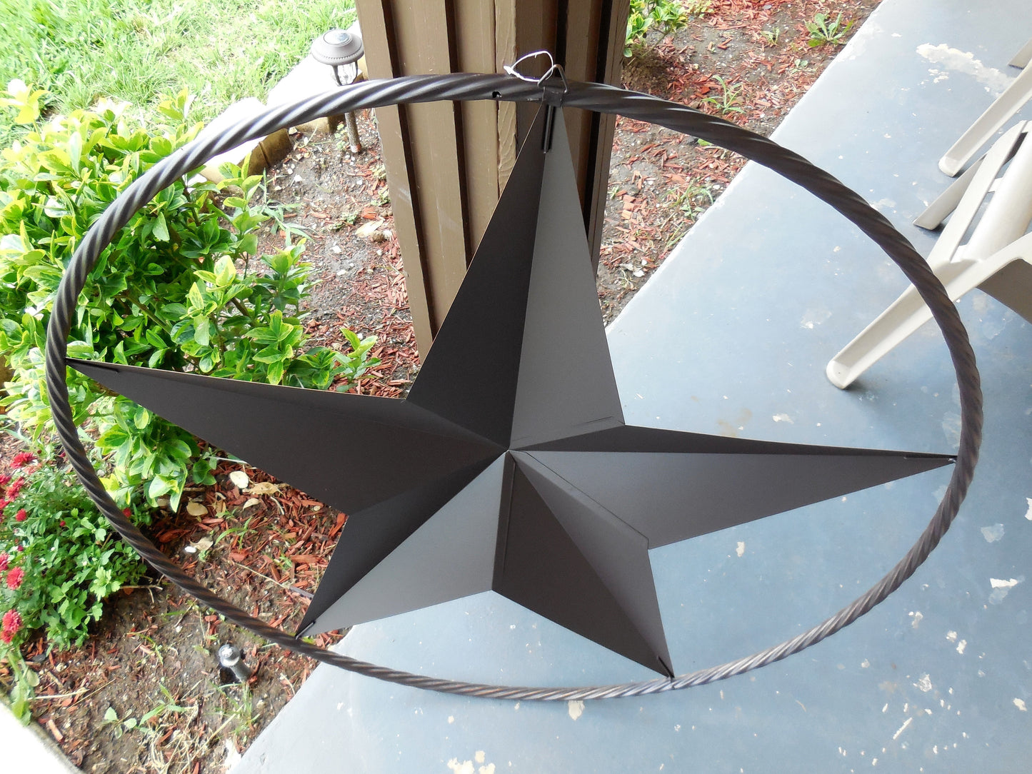 36" RUSTIC BRONZE COPPER BARN STAR METAL LONE STAR TWISTED ROPE RING WALL ART WESTERN HOME DECOR HANDMADE NEW #EH10011