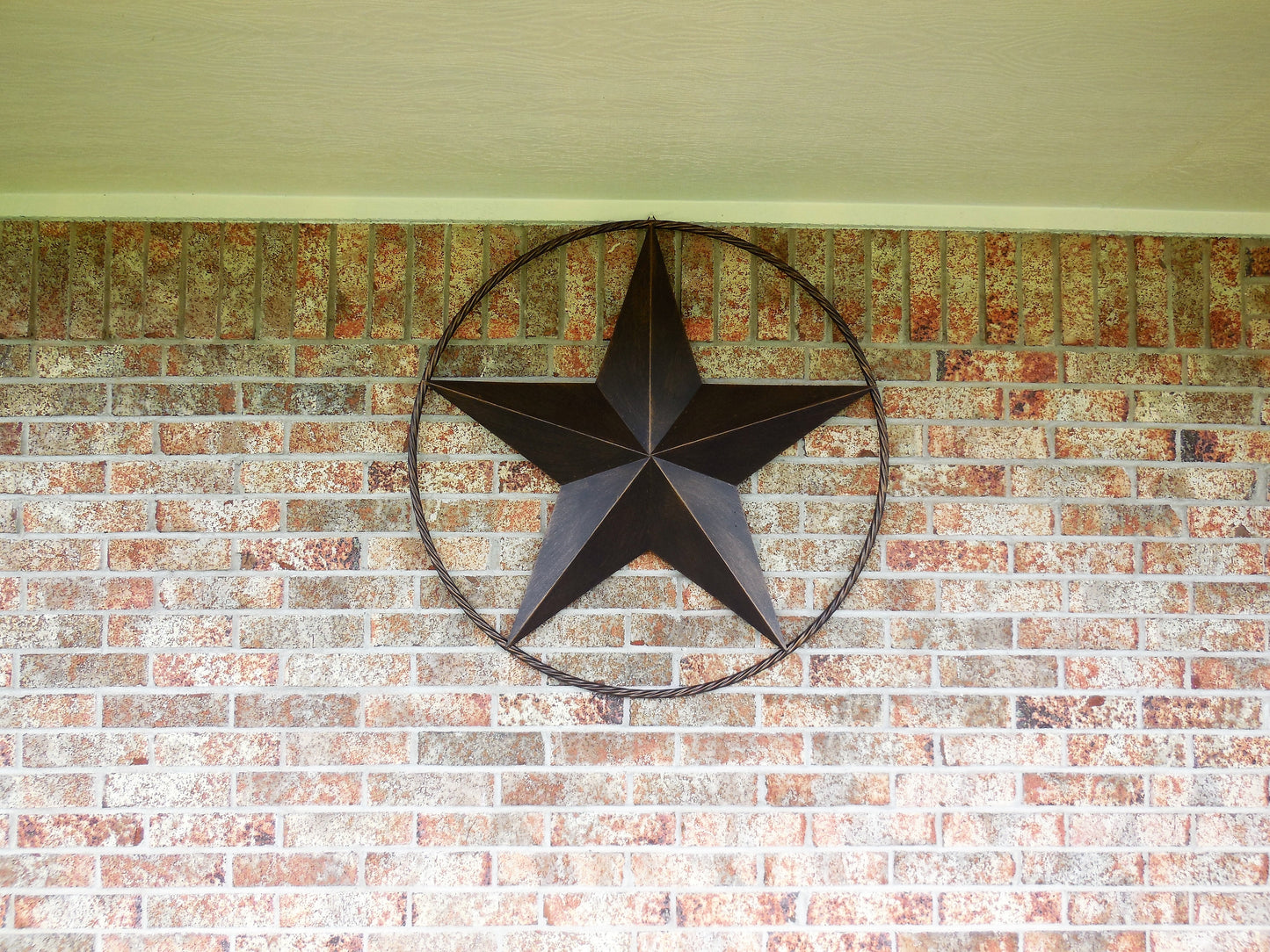 12" TO 72" BARN METAL STAR TWISTED ROPE RING RUSTIC BRONZE WESTERN HOME DECOR HANDMADE #EH10008