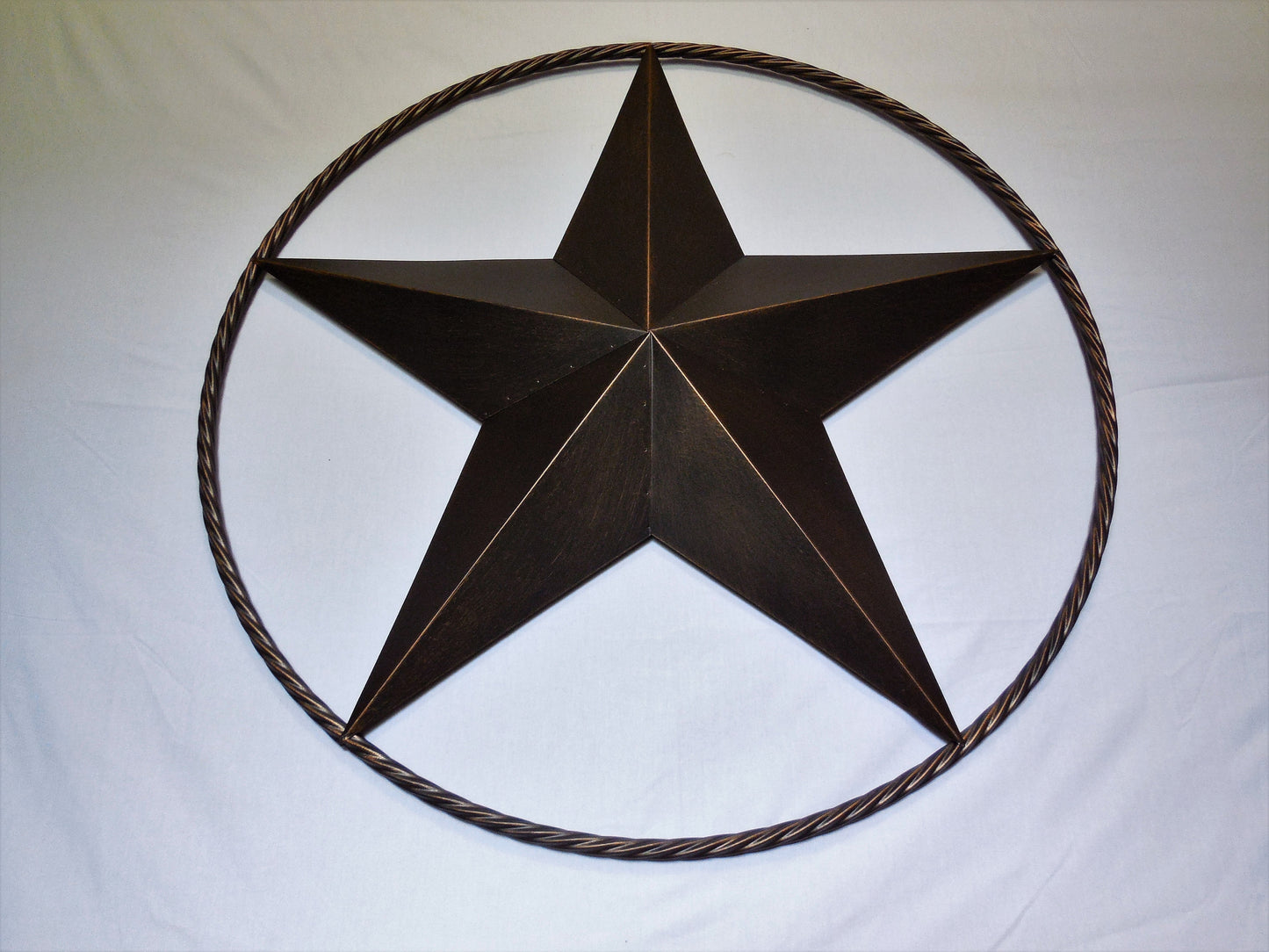36" RUSTIC BRONZE COPPER BARN STAR METAL LONE STAR TWISTED ROPE RING WALL ART WESTERN HOME DECOR HANDMADE NEW #EH10011