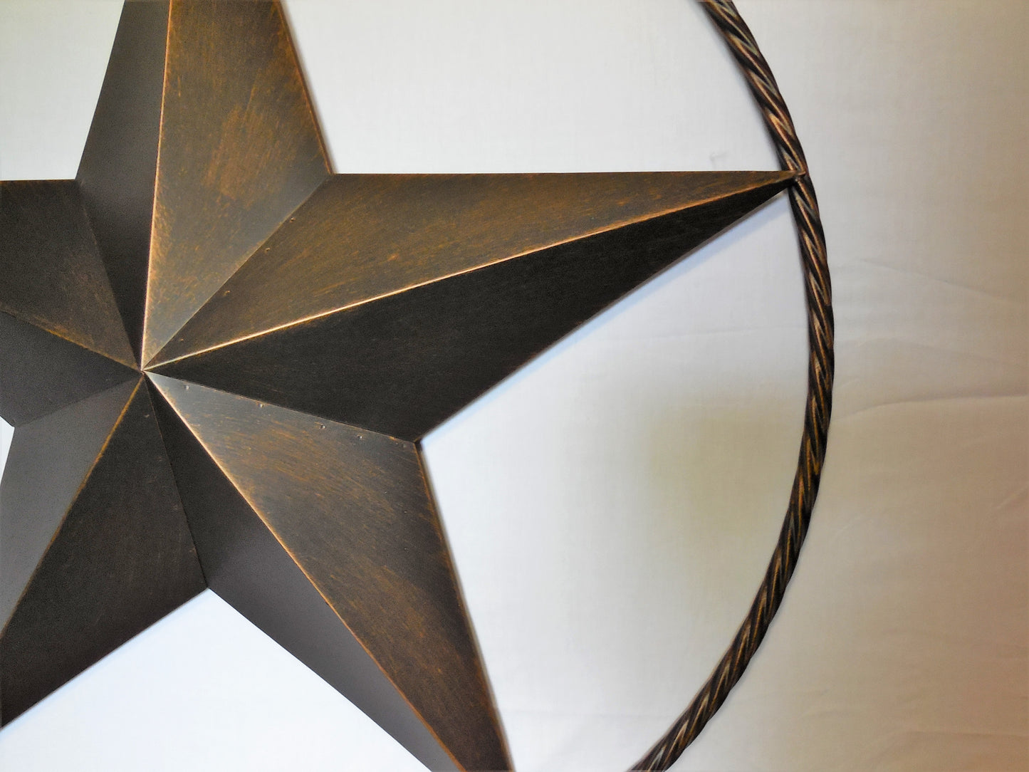 12" TO 72" BARN METAL STAR TWISTED ROPE RING RUSTIC BRONZE WESTERN HOME DECOR HANDMADE #EH10008