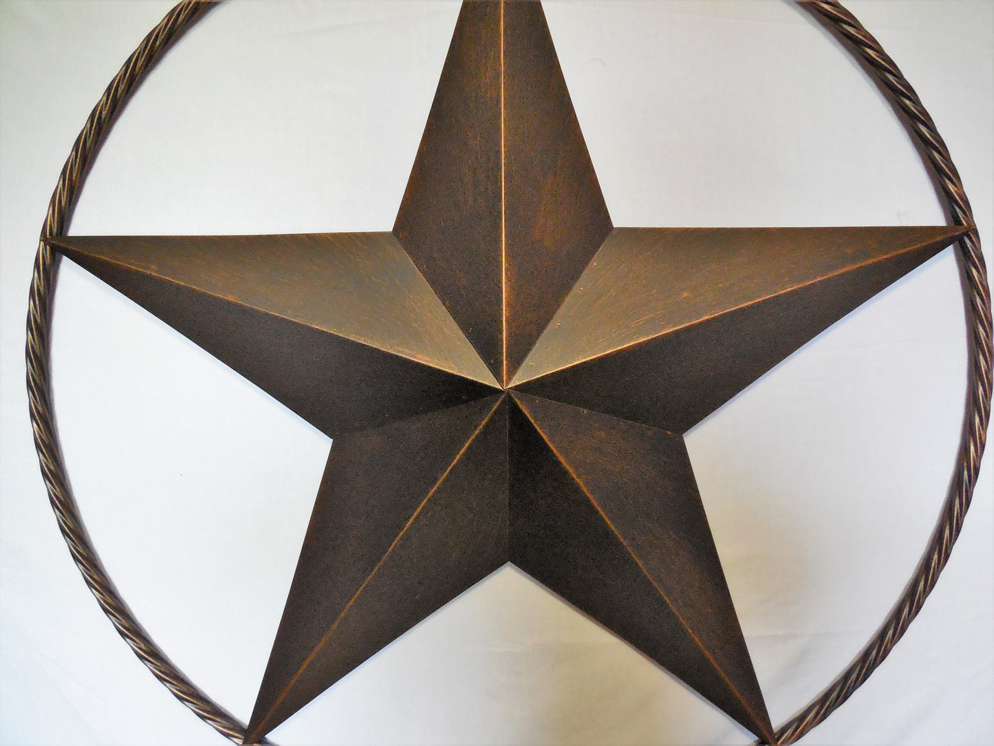 12" TO 72" BARN METAL STAR TWISTED ROPE RING RUSTIC BRONZE WESTERN HOME DECOR HANDMADE #EH10008