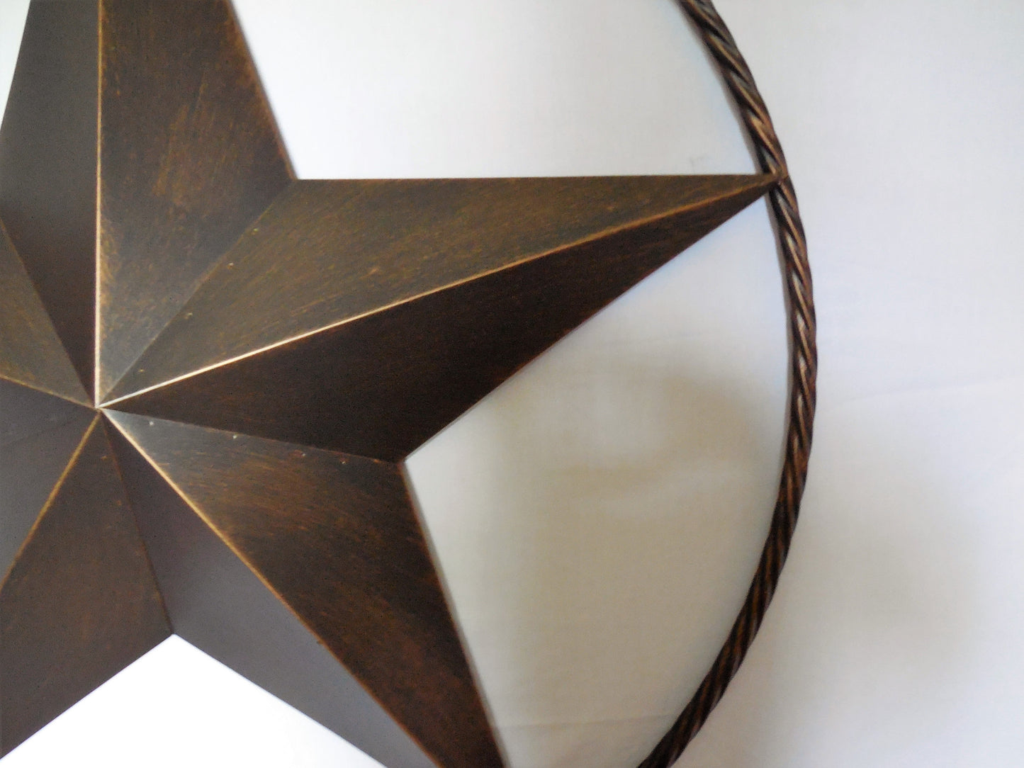 36" RUSTIC BRONZE COPPER BARN STAR METAL LONE STAR TWISTED ROPE RING WALL ART WESTERN HOME DECOR HANDMADE NEW #EH10011