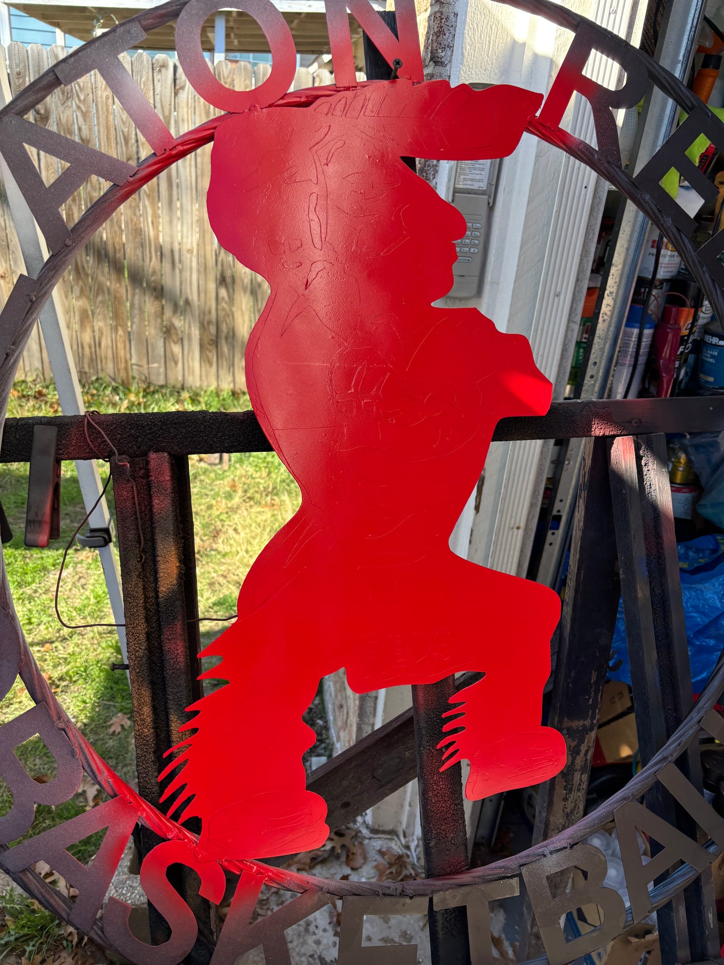 EATON REDS CUSTOM METAL VINTAGE CRAFT SIGN TEAM RED WHITE HANDMADE TO ORDER
