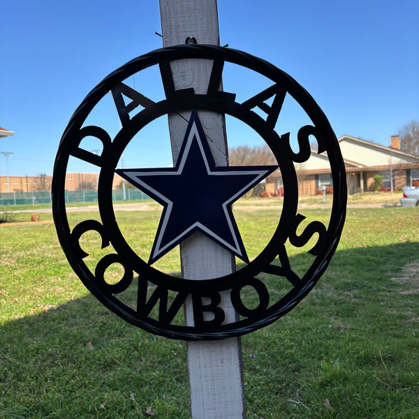 18",24",36" DALLAS COWBOYS METAL WALL ART WESTERN HOME DECOR VINTAGE RUSTIC BRONZE NEW #EH12316