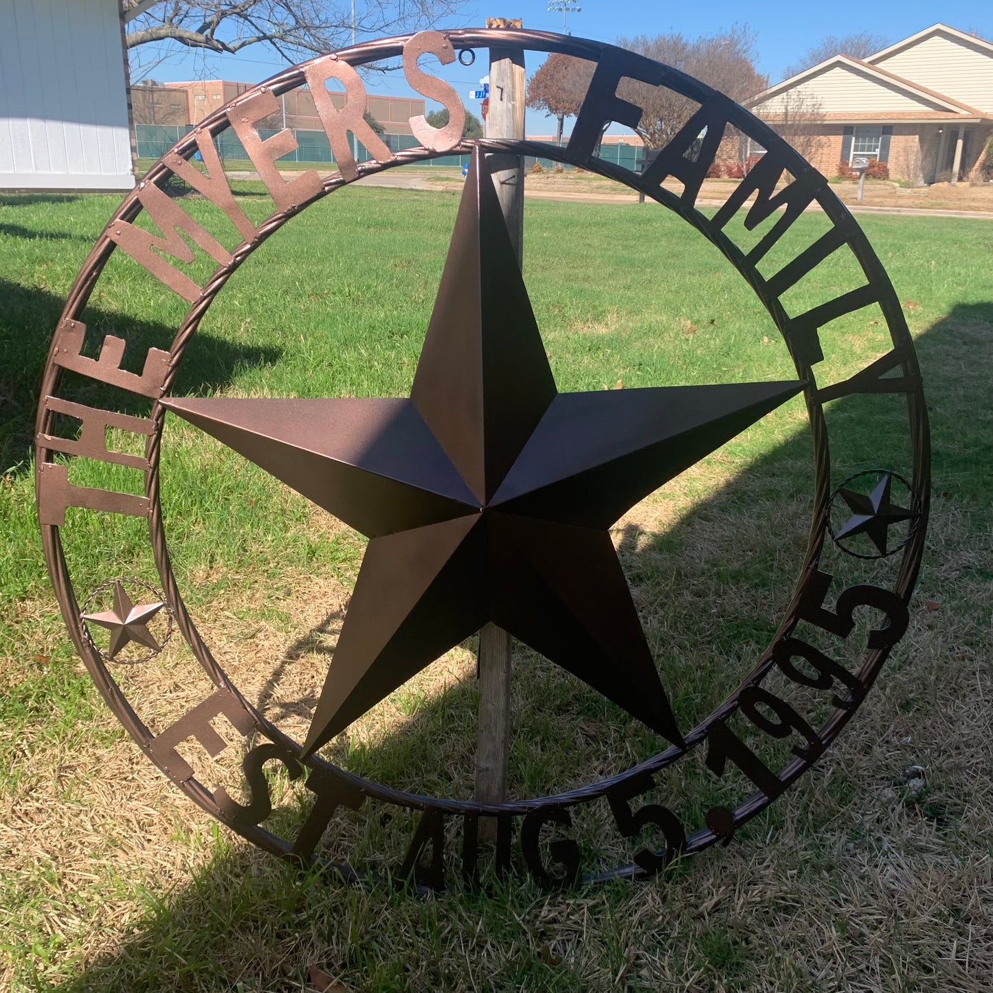 MYERS STYLE YOUR CUSTOM NAME STAR BARN STAR METAL LONE STAR WESTERN HOME DECOR RUSTIC BLACK HANDMADE 24",32",36",50"
