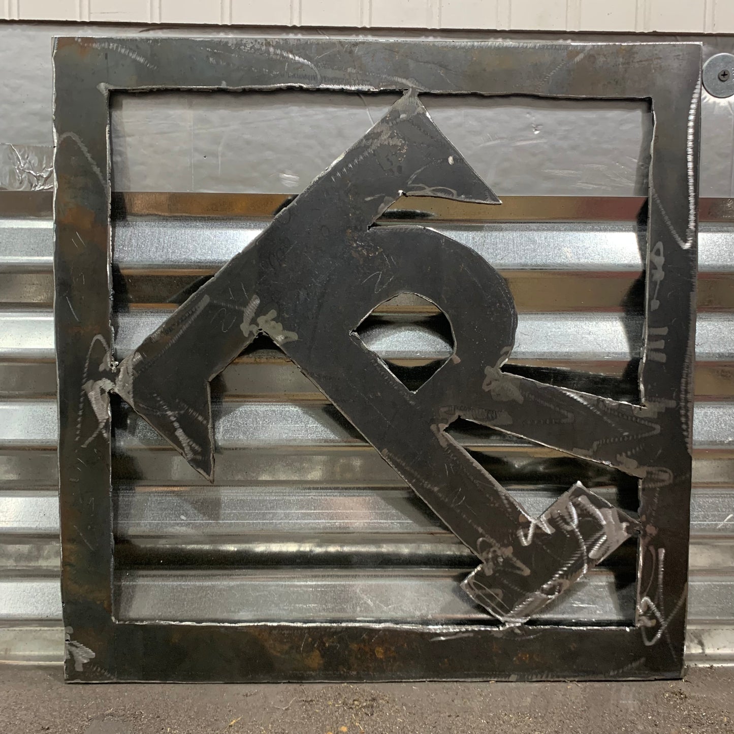 CUSTOM NAME TR STYLE SIGN RAW METAL WESTERN HOME DECOR HANDMADE 18" x 18"
