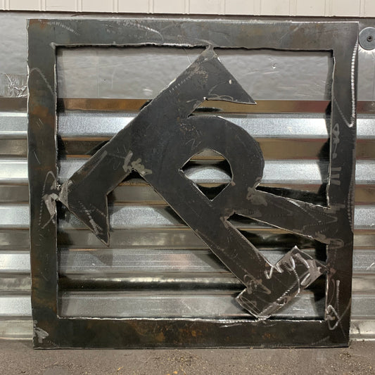 CUSTOM NAME TR STYLE SIGN RAW METAL WESTERN HOME DECOR HANDMADE 18" x 18"