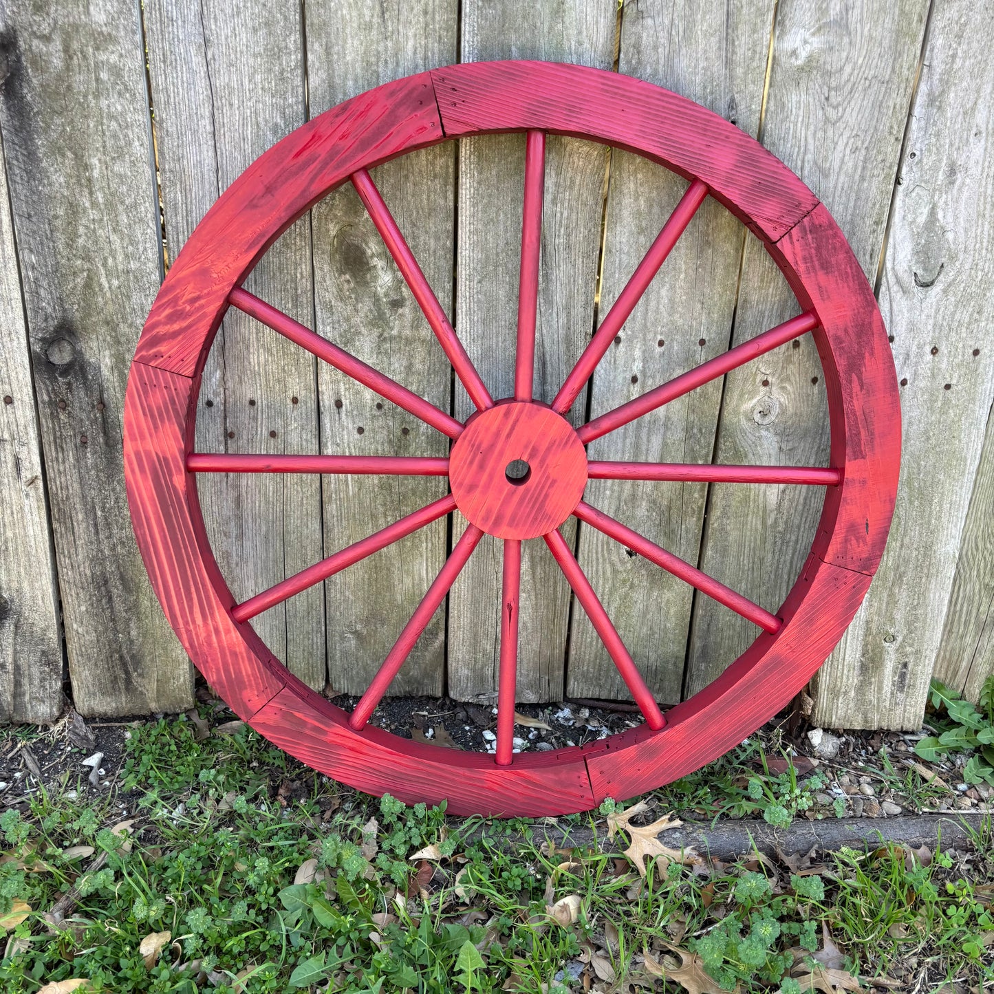 RED WAGON WHEEL BARN WOOD WESTERN HOME DECOR RUSTIC NEW 16",24",30",36",40"