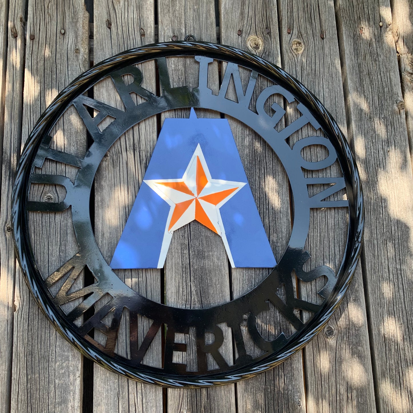 UTA ARLINGTON CUSTOM METAL VINTAGE CRAFT TEAM SIGN WESTERN HOME DECOR HANDMADE