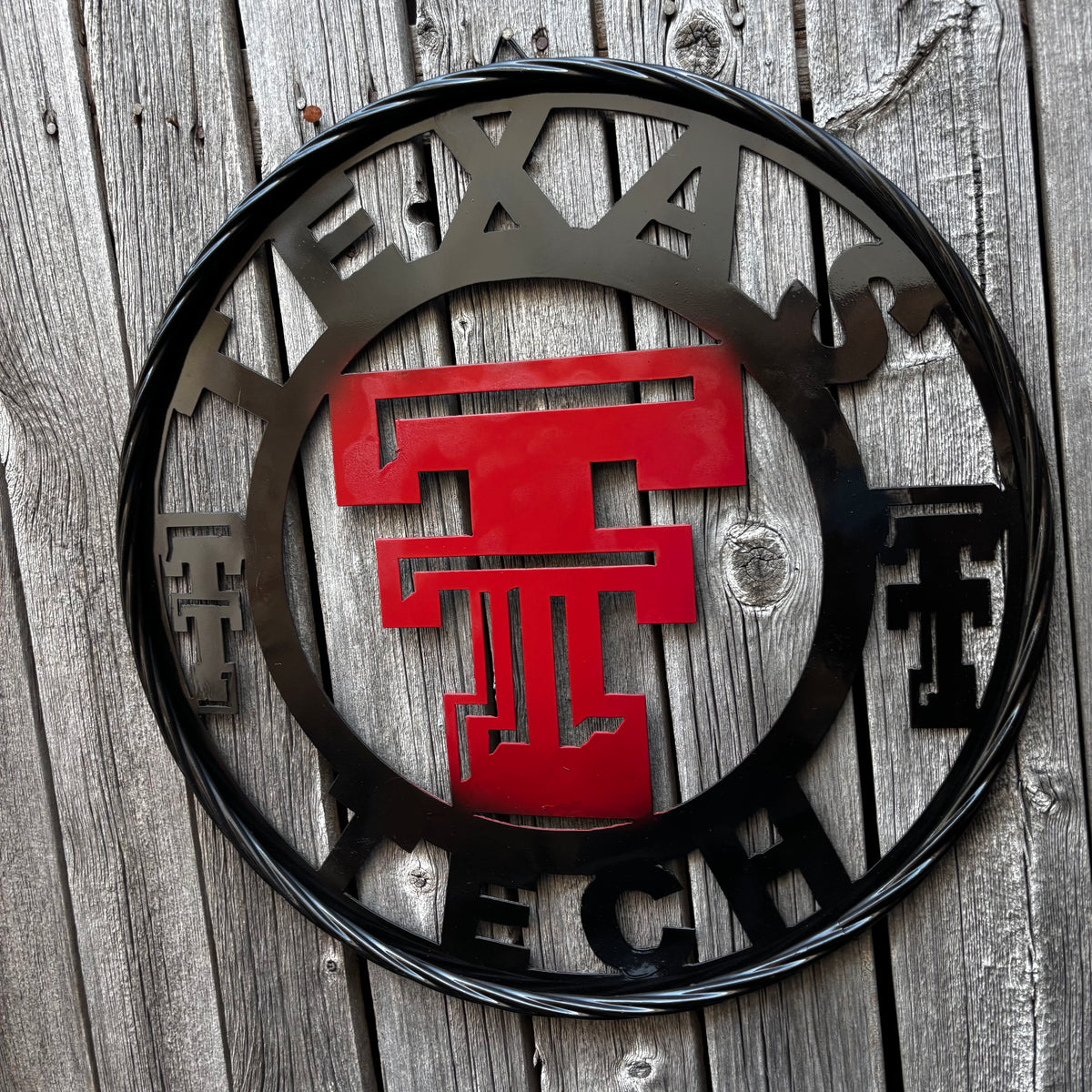 TEXAS TECH CUSTOM METAL VINTAGE CRAFT SIGN WESTERN HOME DECOR HANDMADE 12",18",24",32",36"