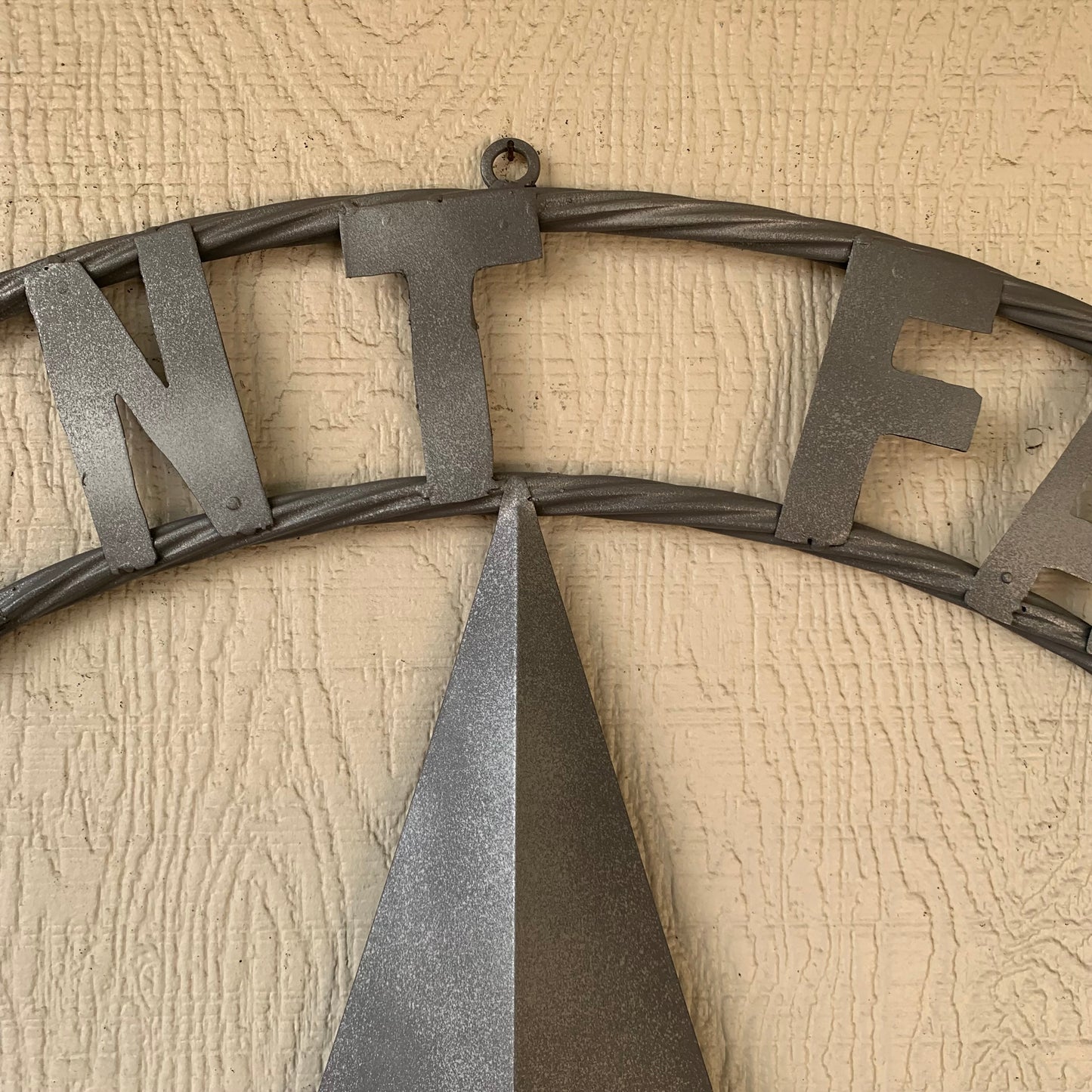KENT STYLE CUSTOM STAR NAME BARN METAL STAR 3d TWISTED ROPE RING WESTERN HOME DECOR RUSTIC GREY SILVER HANDMADE 24",32",36",50"