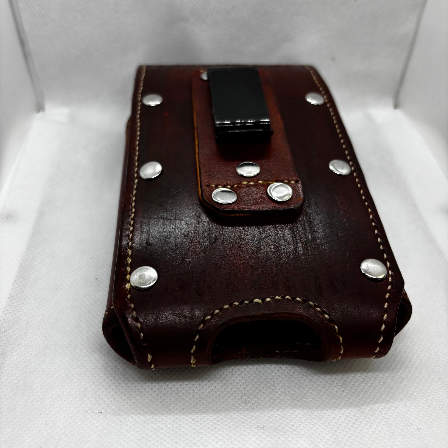 7" LONE STAR LEATHER HOLSTER BROWN STAR POUCH EXTRA LARGE  BELT LOOP CLIP CELL PHONE CASE UNIVERSAL HANDMADE #EH13808