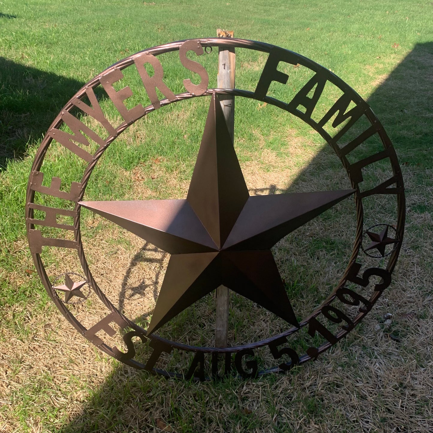 MYERS STYLE YOUR CUSTOM NAME STAR BARN STAR METAL LONE STAR WESTERN HOME DECOR RUSTIC BLACK HANDMADE 24",32",36",50"