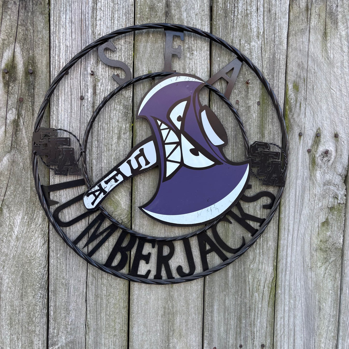 SFA LUMBERJACKS CUSTOM METAL VINTAGE CRAFT SIGN WALL ART TEAM SIGN HANDMADE