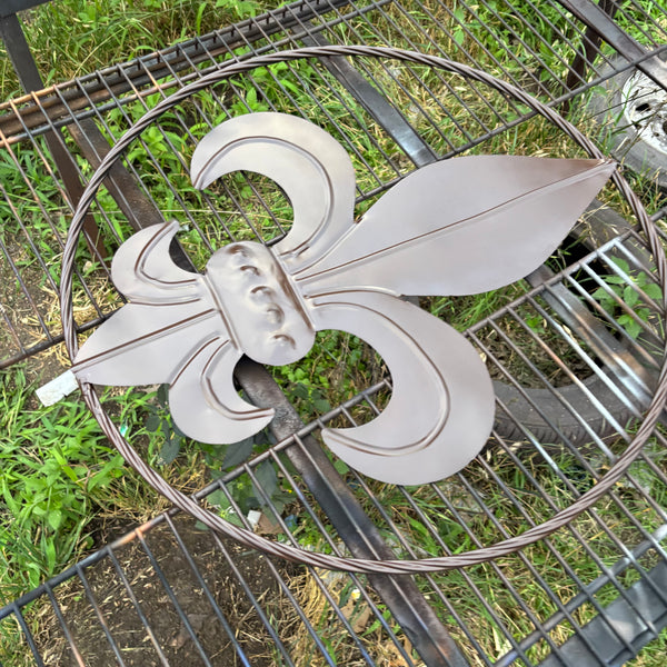 FLEUR DE LIS BROWN METAL WALL ART SIGN WESTERN HOME DECOR HANDMADE NEW 12",18",24",32"