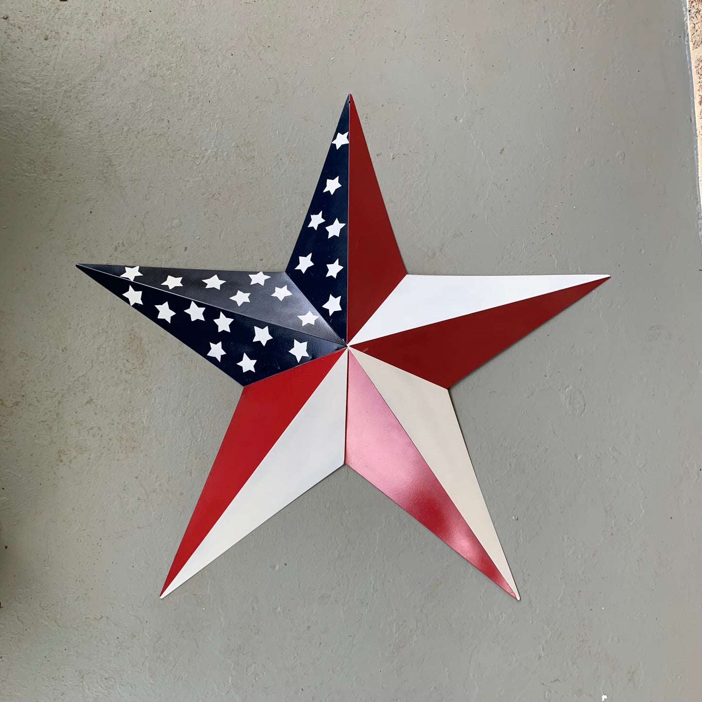 USA FLAG STAR STYLE# 5 RED WHITE & BLUE AMERICANA METAL BARN STAR WALL ART HANDMADE TO ORDER NEW #EH13380