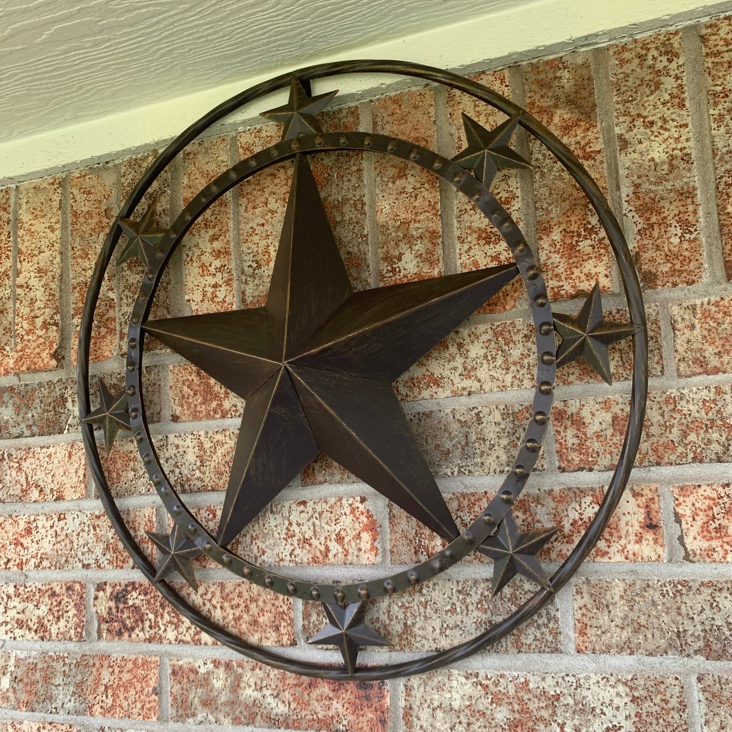 24" MULTI STAR BEADED COLIBROX BARN STAR METAL LONESTAR WESTERN HOME DECOR HANDMADE RUSTIC DARK BRONZE NEW