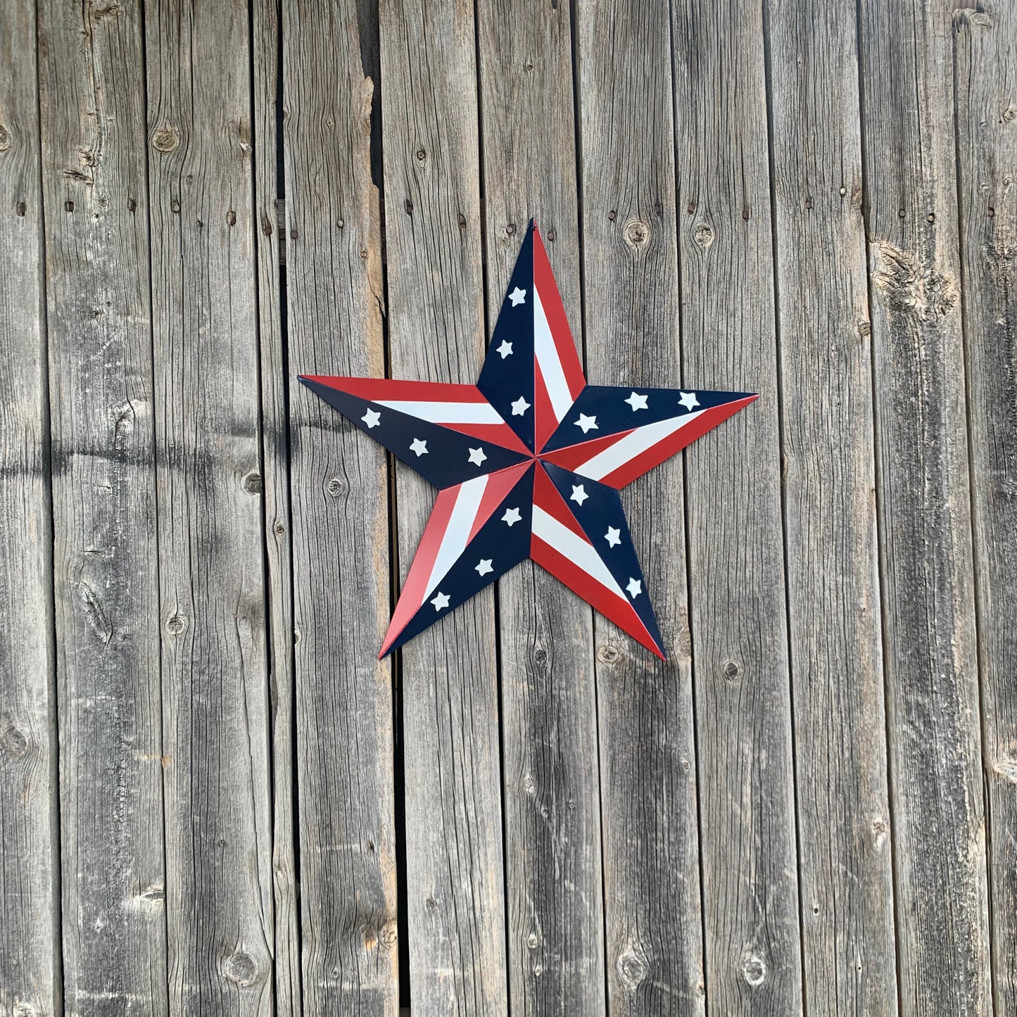 USA BARN STAR AMERICAN FLAG STAR RED WHITE & BLUE METAL STAR HANDMADE NEW 12",24",30" #EH11753