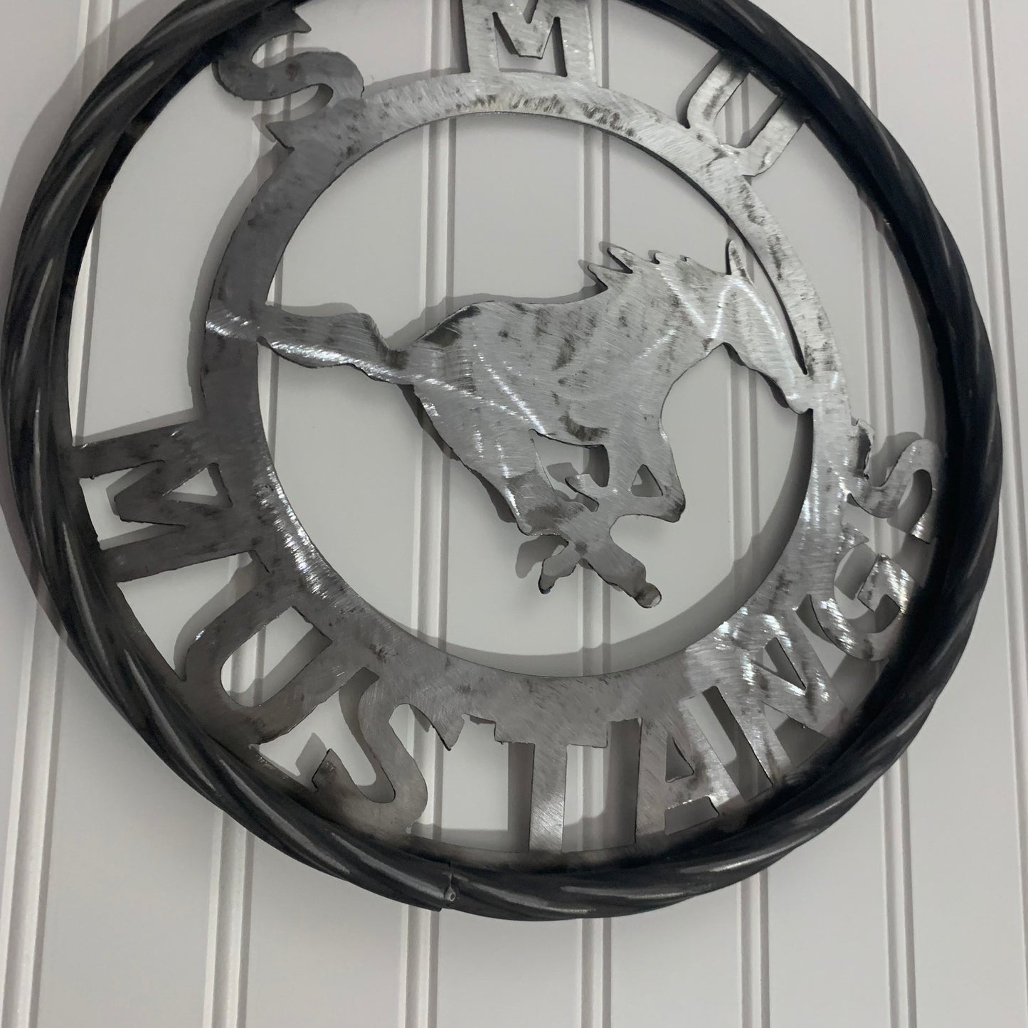 12",18",24",32",36" SMU MUSTANGS RAW METAL CUSTOM VINTAGE CRAFT WALL ART TEAM SIGN HANDMADE
