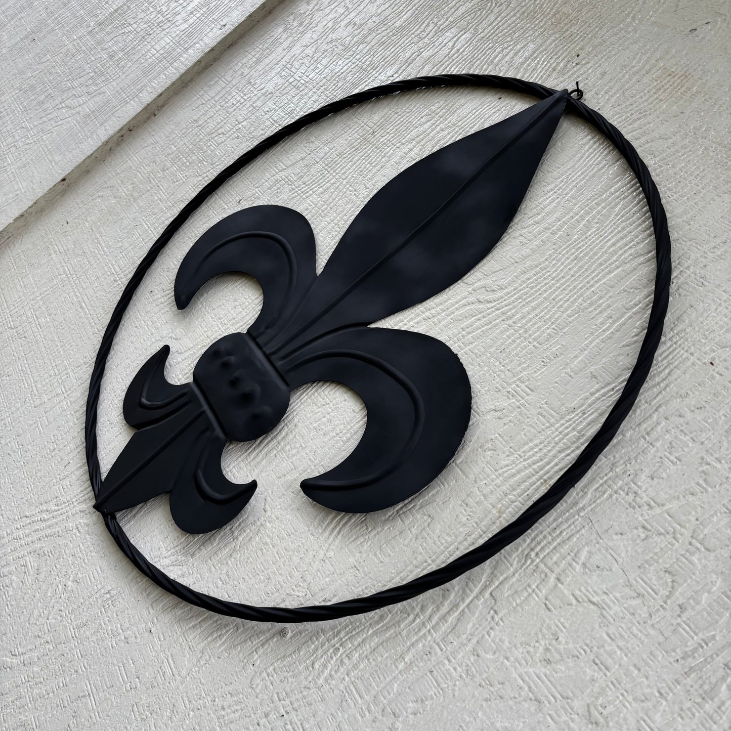 FLEUR DE LIS BLACK FLAT METAL WALL ART SIGN WESTERN HOME DECOR HANDMADE NEW 12",18",24",32"
