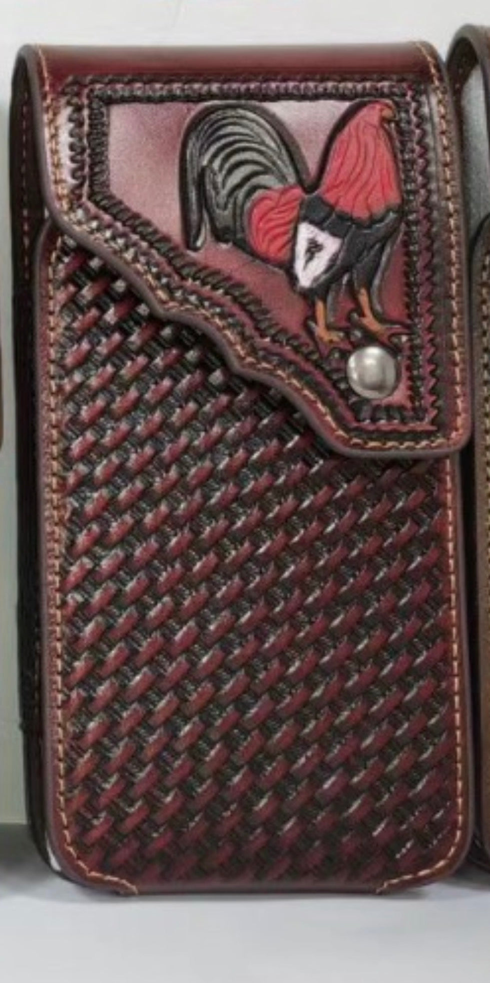 7" ROOSTER PHONE HOLSTER LEATHER LARGE BELT LOOP CASE UNIVERSAL HANDMADE