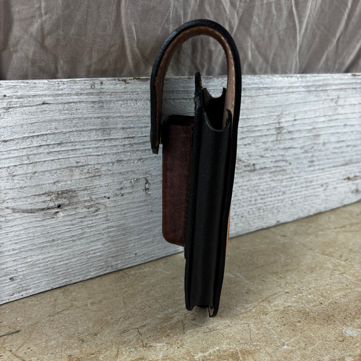 COWBOY BOOT HAT ROPING LEATHER HOLSTER 7" PHONE POUCH WITH KNIFE HOLDER FRONT EXTRA LARGE  BELT LOOP CELL PHONE CASE UNIVERSAL OVERSIZE MADE IN MEXICO #EH13862