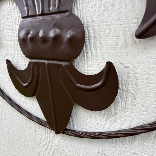 FLEUR DE LIS BRONZE METAL WALL ART SIGN WESTERN HOME DECOR HANDMADE NEW 12",18",24",32"