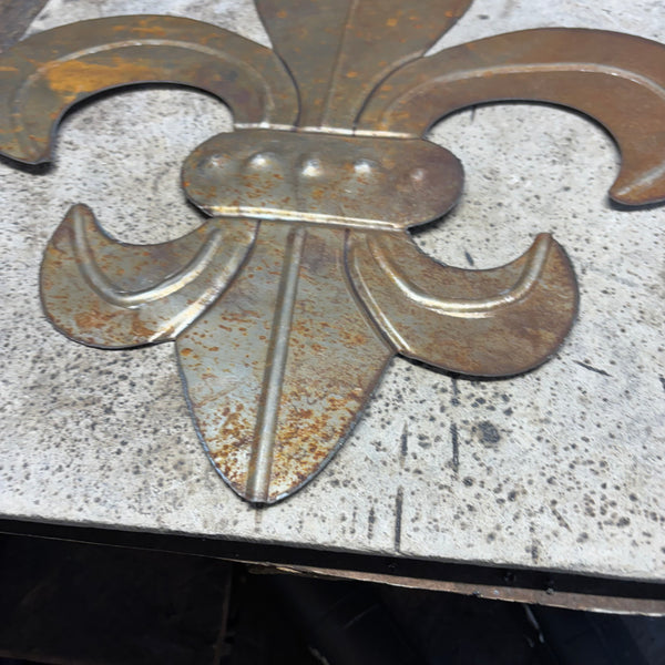 FLEUR DE LIS  CUSTOM RAW METAL UNPAINTED NO RING WALL ART SIGN WESTERN HOME DECOR HANDMADE NEW 12",18",24",32"