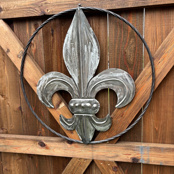 FLEUR DE LIS  CUSTOM RAW METAL METAL UNPAINTED WALL ART SIGN WESTERN HOME DECOR HANDMADE NEW 12",18",24",32"