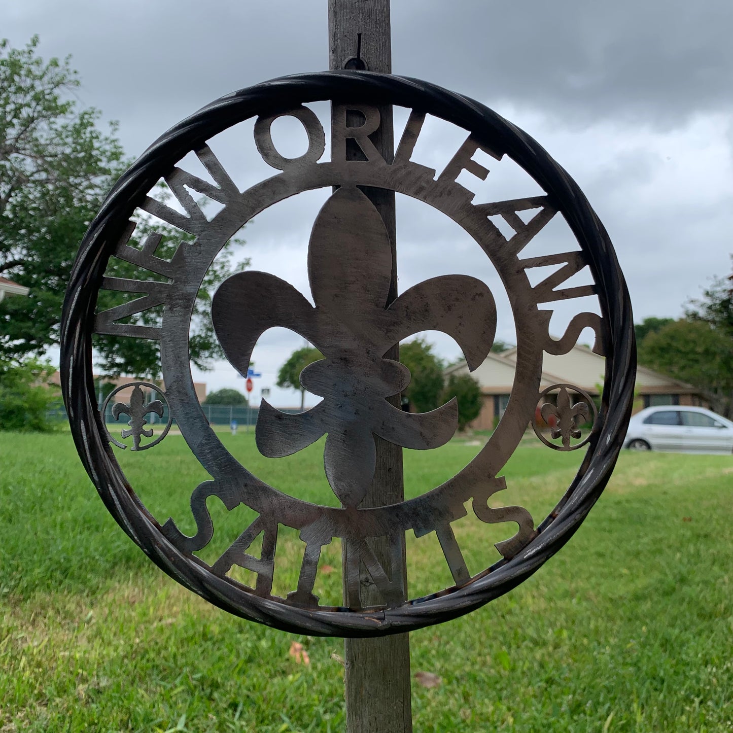 NEW ORLEANS SAINTS CUSTOM RAW METAL CRAFT SIGN WALL ART WESTERN HOME DECOR LASERCUT ART HANDMADE 12",18",24