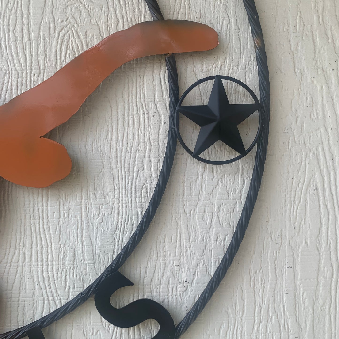 HOOKEM HORNS WITH LONE STAR TEXAS LONGHORNS HOOK EM METAL CUSTOM VINTAGE CRAFT WALL ART TEAM SIGN HANDMADE