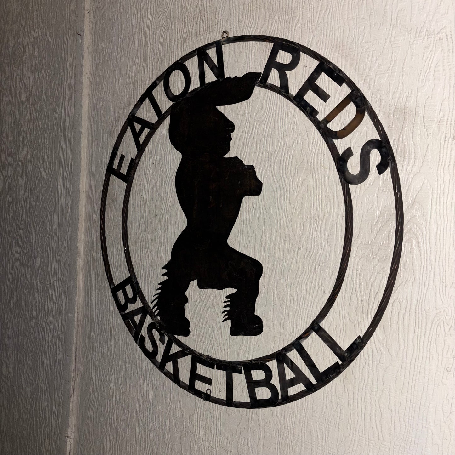 EATON REDS CUSTOM METAL VINTAGE CRAFT SIGN TEAM RED WHITE HANDMADE TO ORDER
