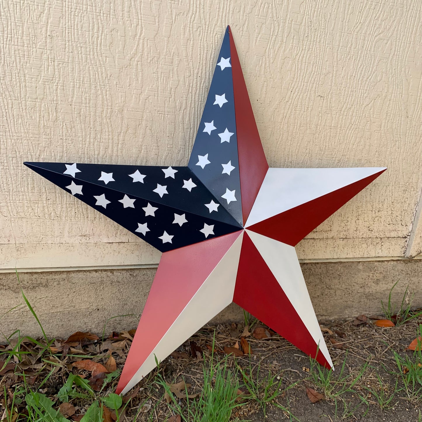 USA FLAG STAR STYLE# 5 RED WHITE & BLUE AMERICANA METAL BARN STAR WALL ART HANDMADE TO ORDER NEW #EH13380