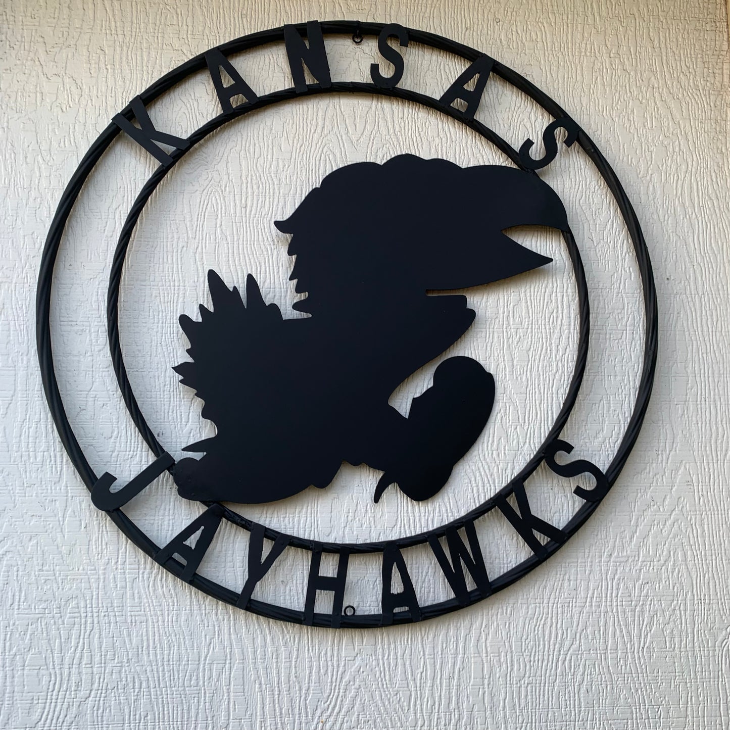KANSAS JAYHAWKS BLACK CUSTOM METAL VINTAGE CRAFT SIGN WALL ART TEAM SIGN HANDMADE