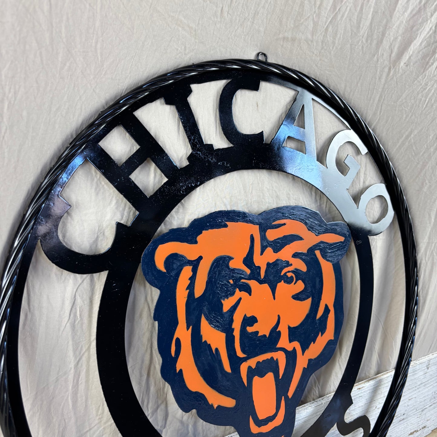 CHICAGO BEARS CUSTOM METAL VINTAGE CRAFT SIGN TEAM HANDMADE STYLE# 2