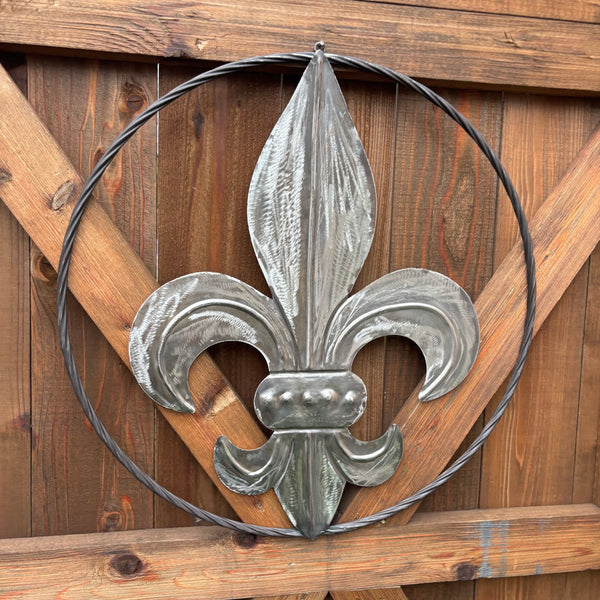 FLEUR DE LIS  CUSTOM RAW METAL METAL UNPAINTED WALL ART SIGN WESTERN HOME DECOR HANDMADE NEW 12",18",24",32"