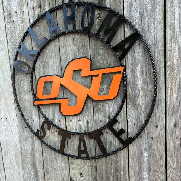 OSU OKLAHOMA STATE COWBOYS METAL CUSTOM VINTAGE TEAM WALL ART HANDMADE CRAFT SIGN