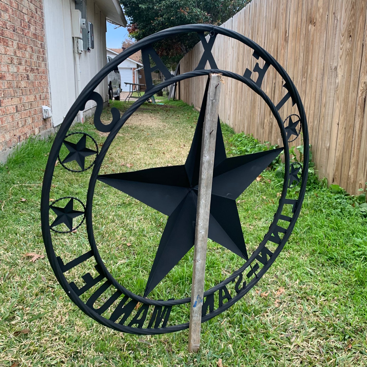 LINN SAN MANUEL STYLE YOUR CUSTOM NAME STAR METAL BARN LONE STAR 3d TWISTED ROPE RING WESTERN HOME DECOR HANDMADE NEW