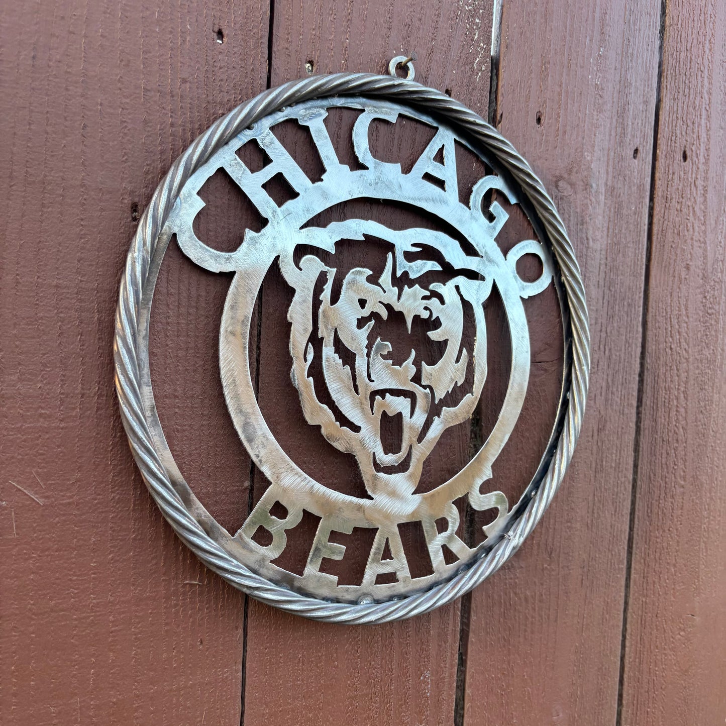 CHICAGO BEARS CUSTOM RAW METAL VINTAGE CRAFT SIGN TEAM HANDMADE STYLE# 3