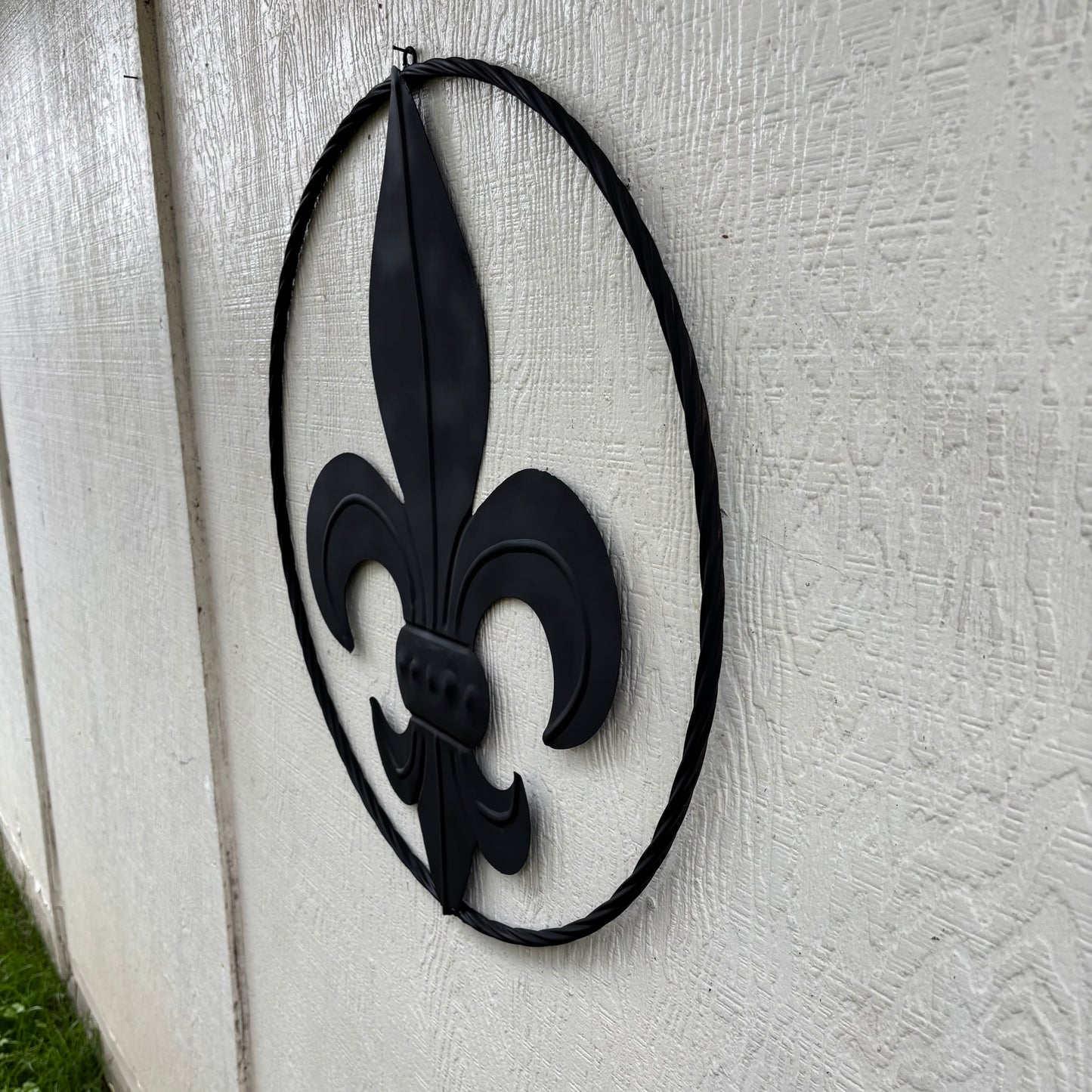 FLEUR DE LIS BLACK FLAT METAL WALL ART SIGN WESTERN HOME DECOR HANDMADE NEW 12",18",24",32"
