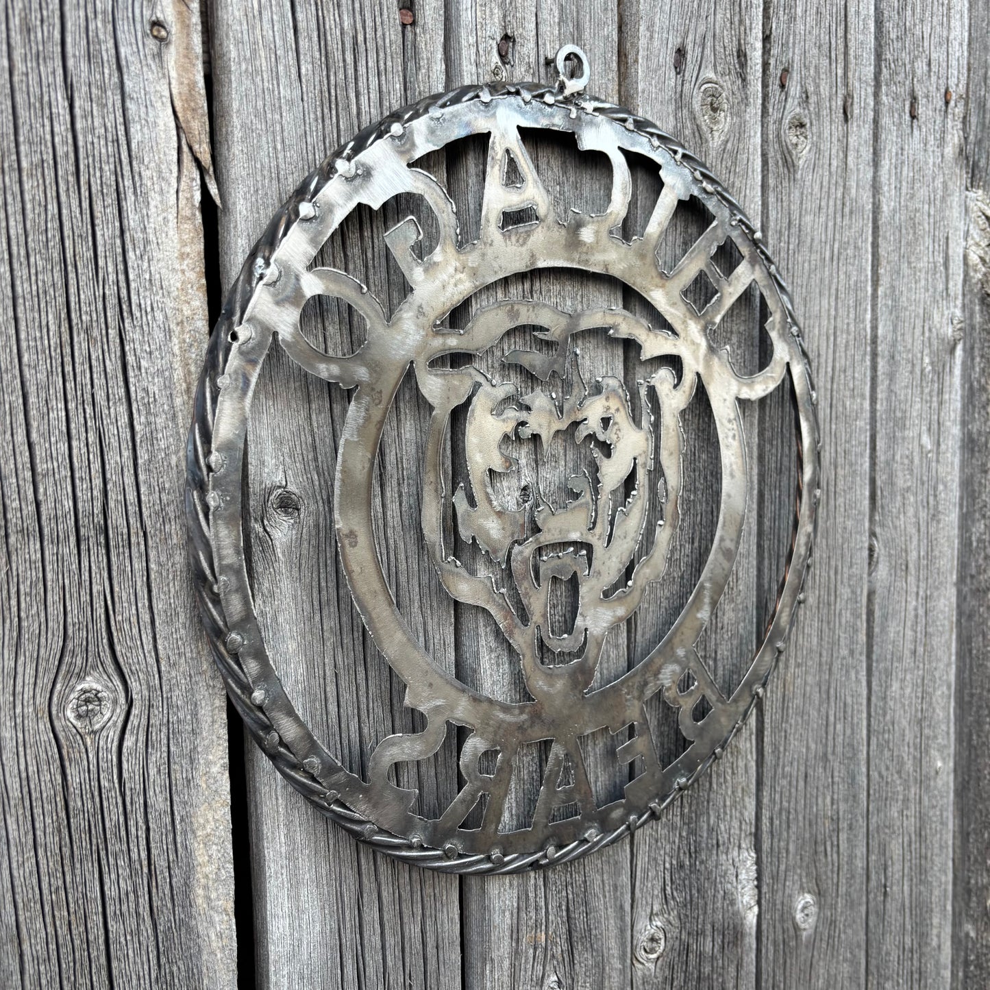 CHICAGO BEARS CUSTOM RAW METAL VINTAGE CRAFT SIGN TEAM HANDMADE STYLE# 3