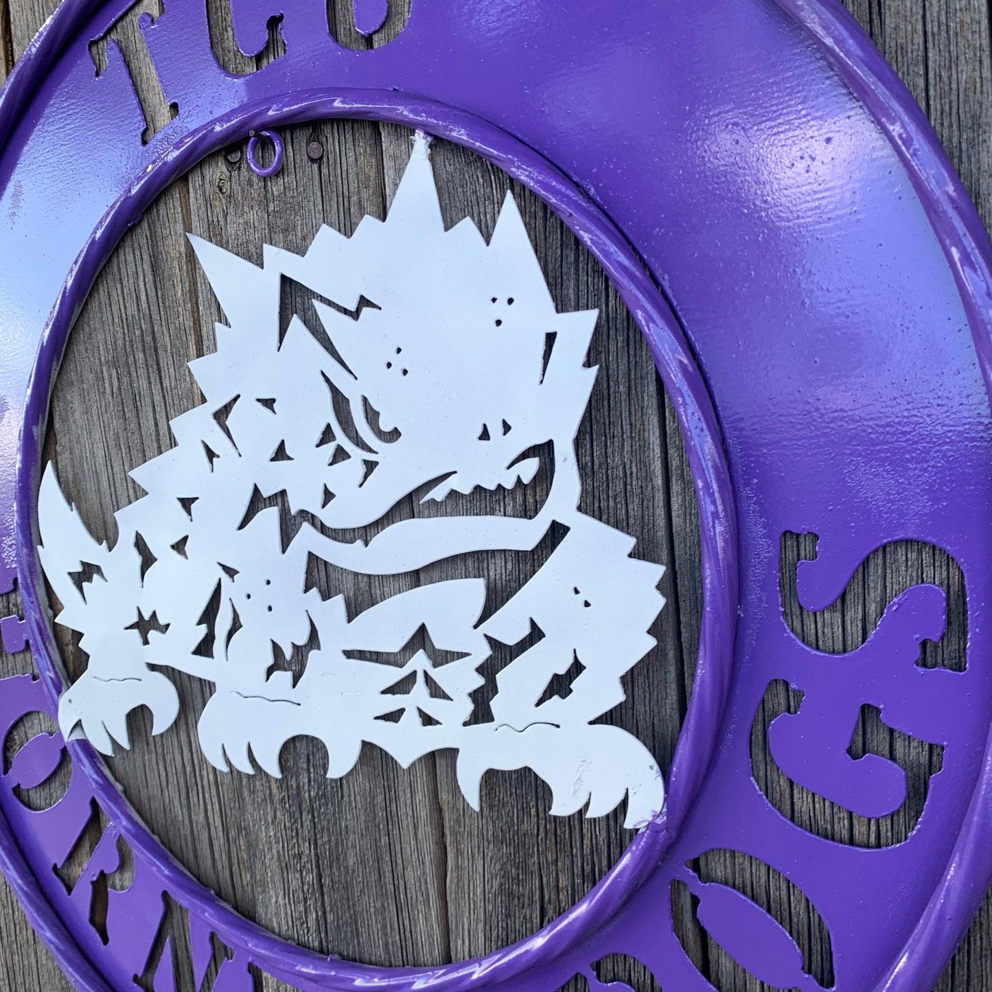 18",24",32" TCU HORNED FROGS CUSTOM METAL VINTAGE CRAFT TEAM SIGN WESTERN HOME DECOR HANDMADE