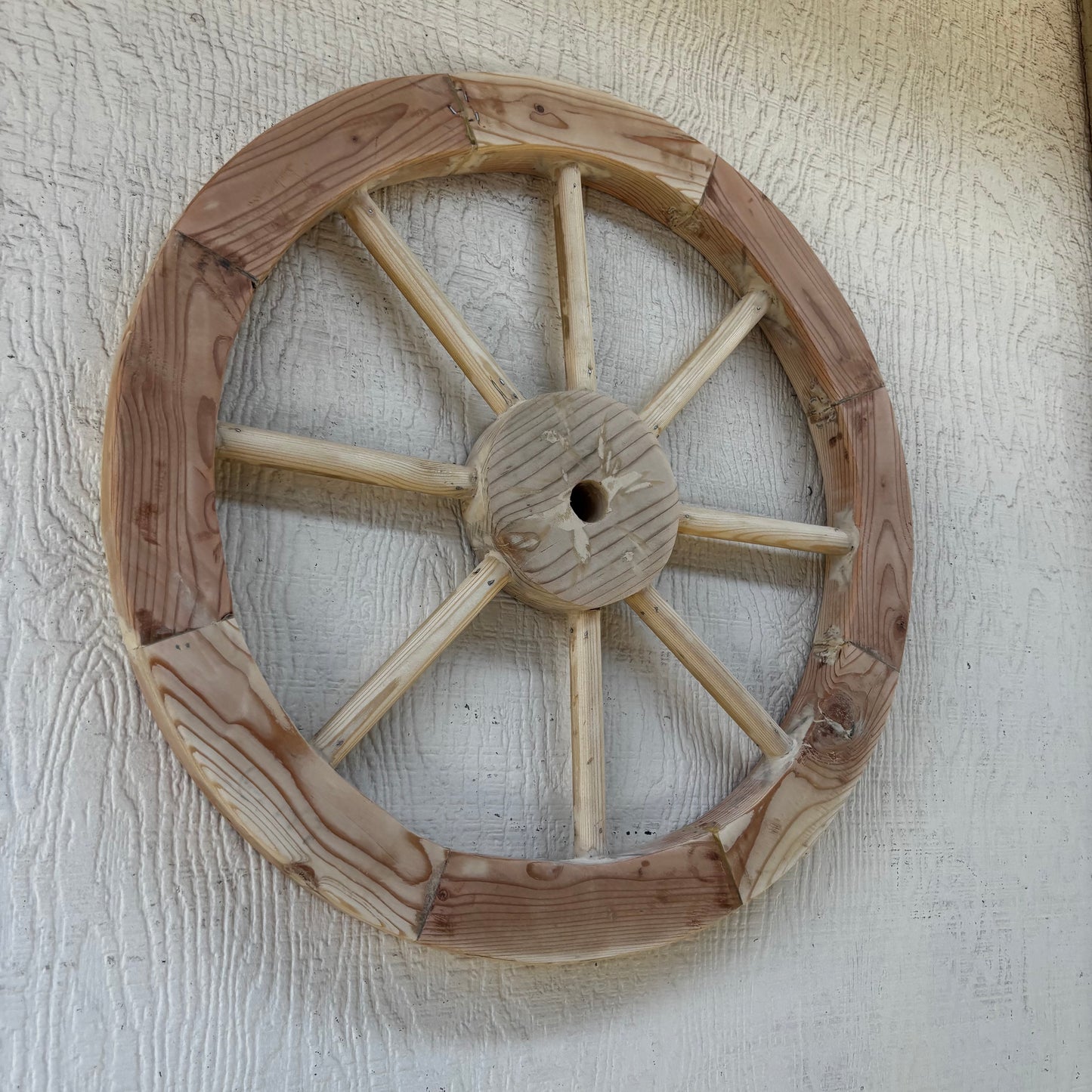 DECORATIVE WAGON WHEEL WOOD WALL ART WESTERN HOME DECOR HANDMADE TEXAS USA