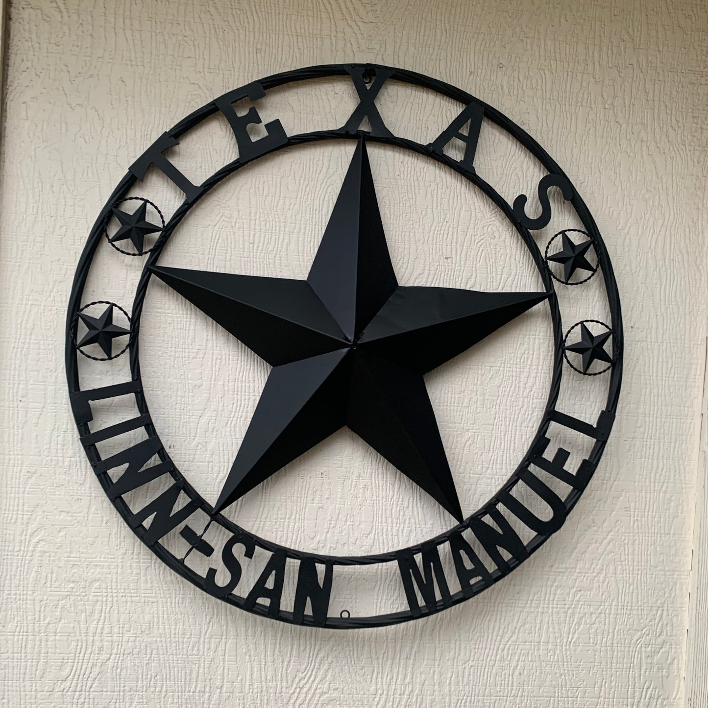 LINN SAN MANUEL STYLE YOUR CUSTOM NAME STAR METAL BARN LONE STAR 3d TWISTED ROPE RING WESTERN HOME DECOR HANDMADE NEW