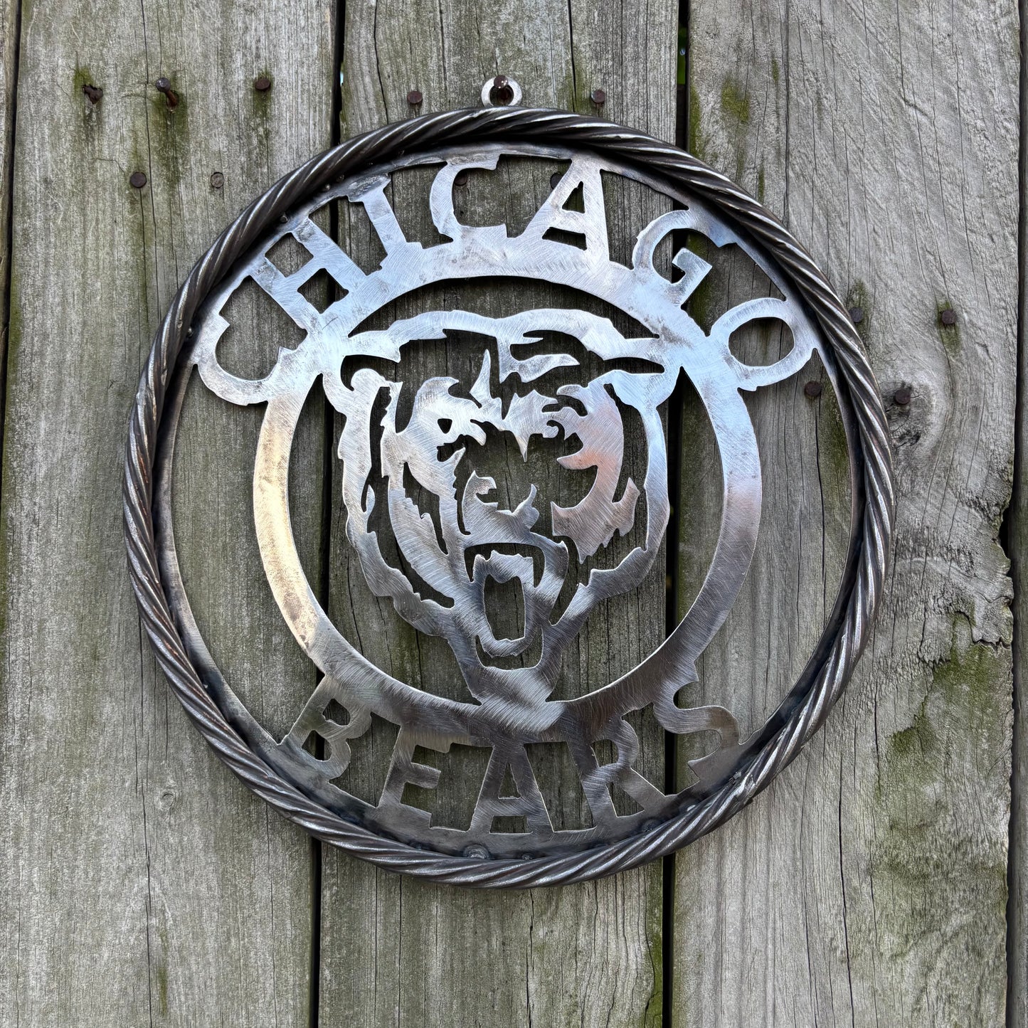 CHICAGO BEARS CUSTOM RAW METAL VINTAGE CRAFT SIGN TEAM HANDMADE STYLE# 3