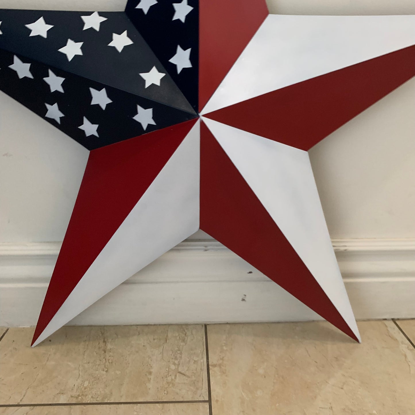 USA FLAG STAR STYLE# 5 RED WHITE & BLUE AMERICANA METAL BARN STAR WALL ART HANDMADE TO ORDER NEW #EH13380